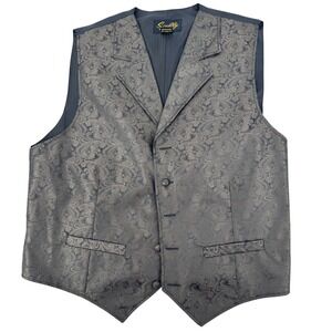 Scully WaistCoat Vest Mens Large Paisley Pattern Bronze Black Formal Dress